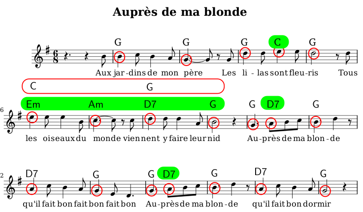 auprès de ma blonde